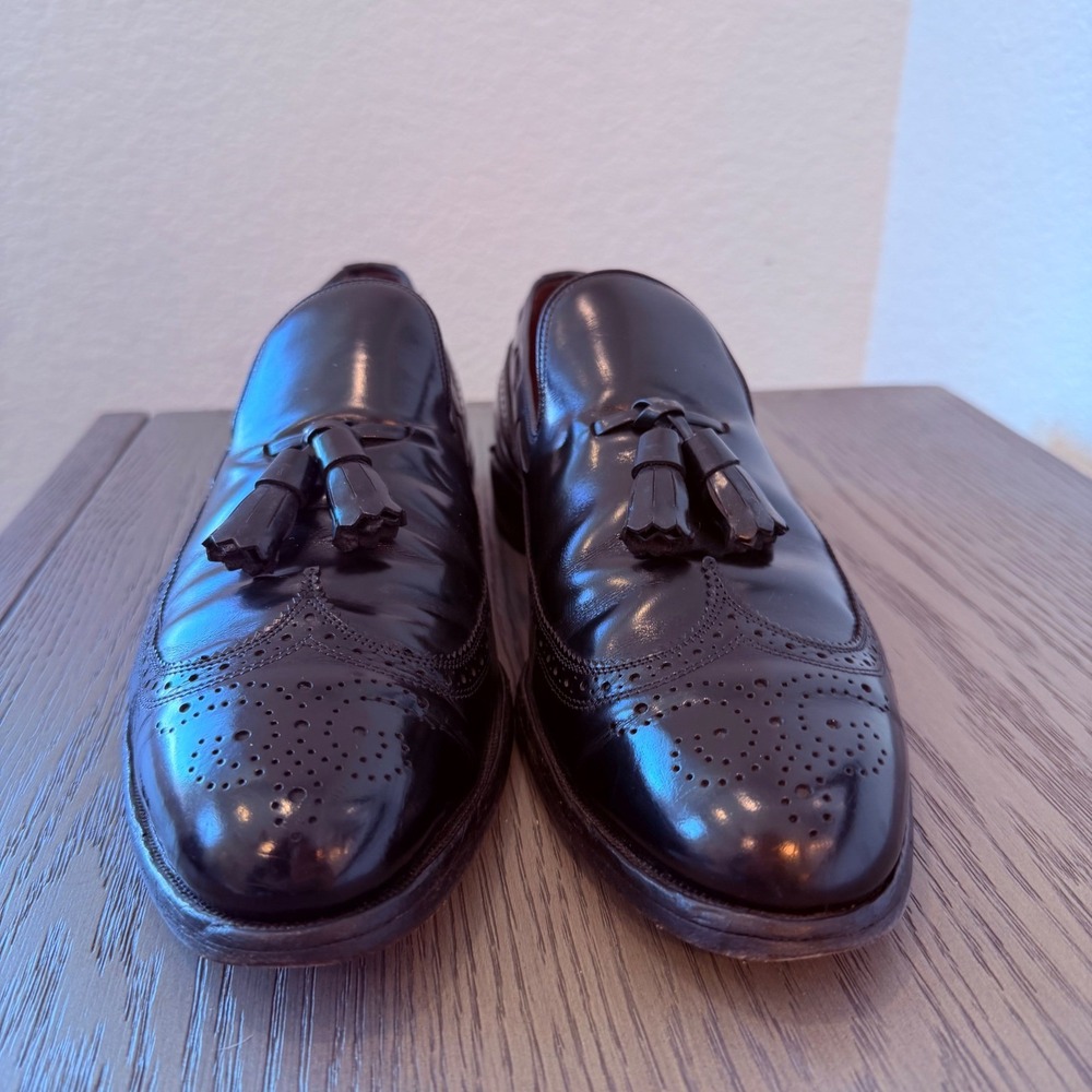 Allen Edmonds Berwick Black Leather Wingtip Tassel Loafers Mens 10 C Classic